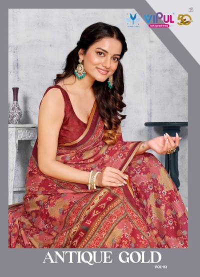 VIPUL ANTIQUE GOLD VOL-02 86283 TO 86291 DESIGNER PRINTED SAREE WHOLESALER IN INDIA